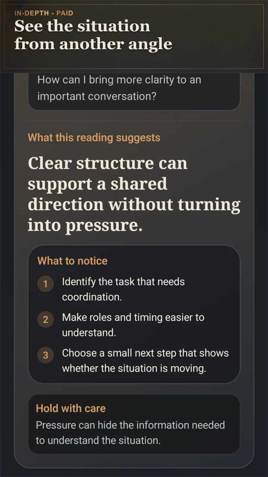 I Ching Dialogue example connecting a question with hexagrams 46 and 48